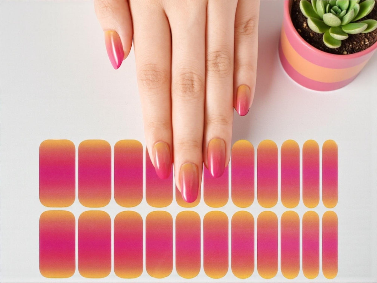 Sunset Glow - WIDE Nail Polish Strips - Non-Toxic