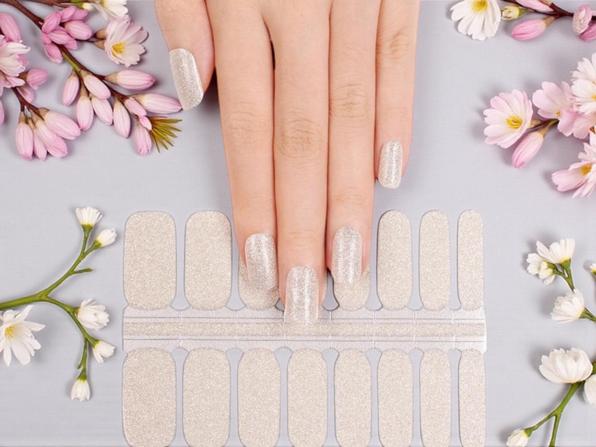 Diamond Dust Glitter- Non-Toxic Nail Polish Wraps: Nail Stickers