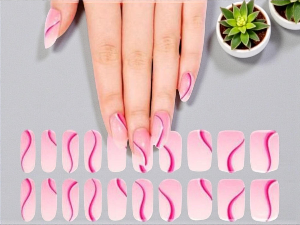 Blush Ribbon -  Semi Cured Gel Nail Polish Strips: UV Light Required - Sold Separately.  Non-Toxic