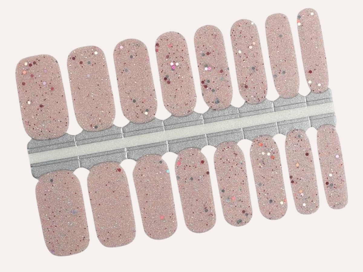 Rose Gold Glitter Bomb Nail Polish Wraps: Easy DIY Nail Stickers