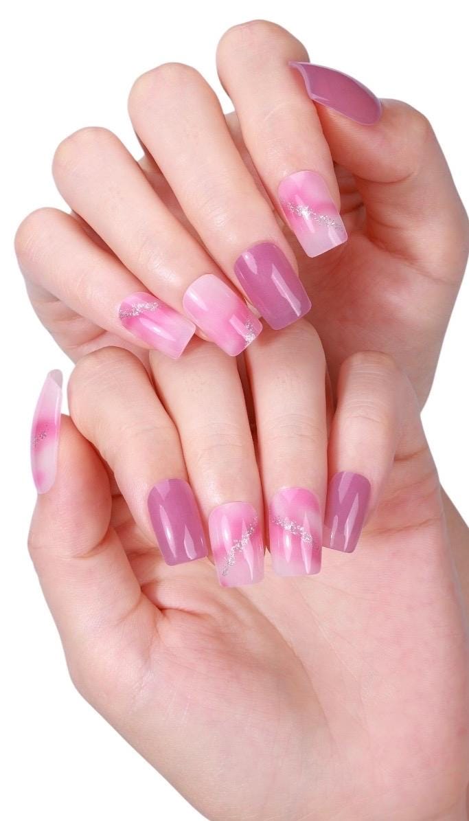 Berry Swirl Nail Wraps No UV Gel