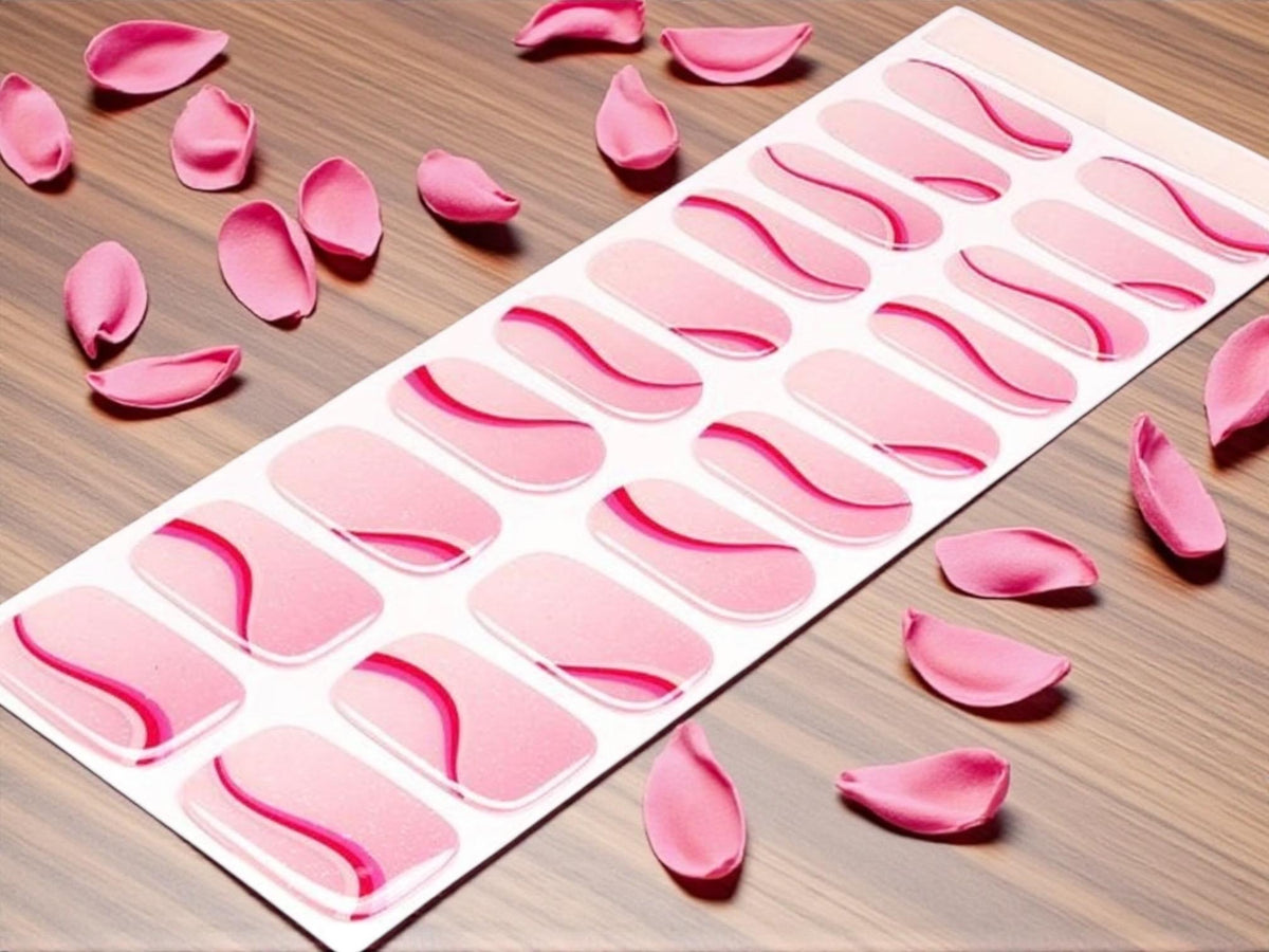 Blush Ribbon -  Semi Cured Gel Nail Polish Strips: UV Light Required - Sold Separately.  Non-Toxic