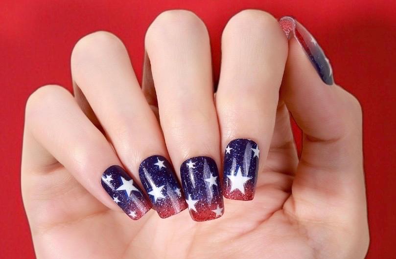 Star-Spangled Sparkle Nail Polish Stickers: Non-Toxic Nail Wraps