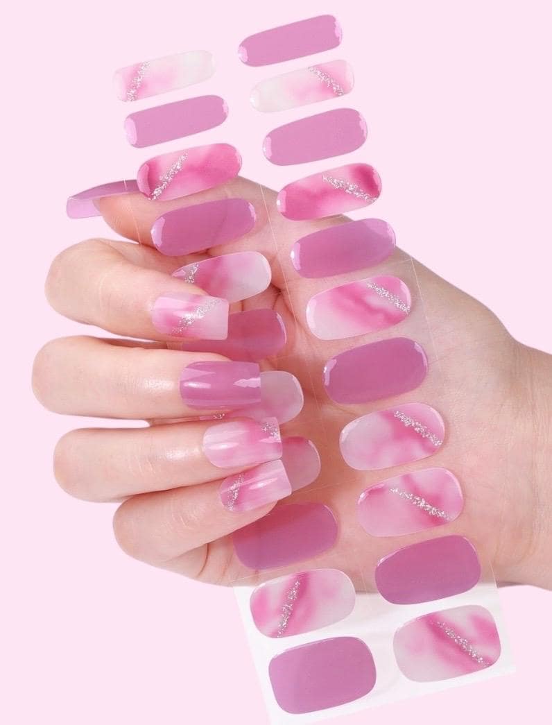 Berry Swirl Nail Wraps No UV Gel