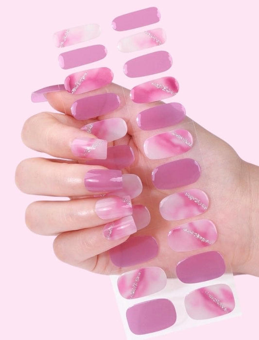Berry Swirl Nail Wraps No UV Gel
