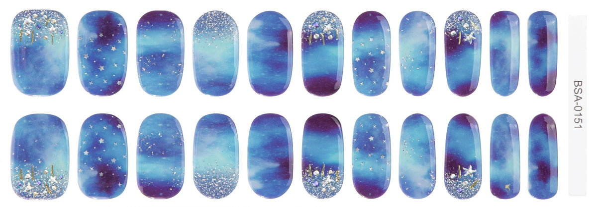 Starlit Skies Gel Nail Polish Strips: Easy Application, No UV Light
