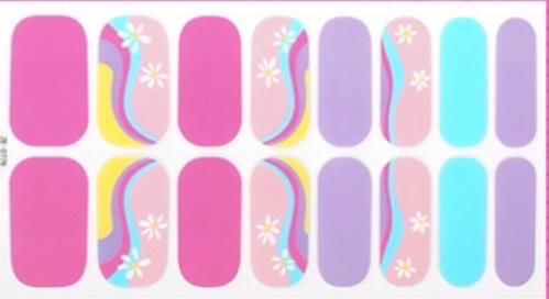 Retro Daisy Waves - Nail Polish Wraps: Nail Stickers