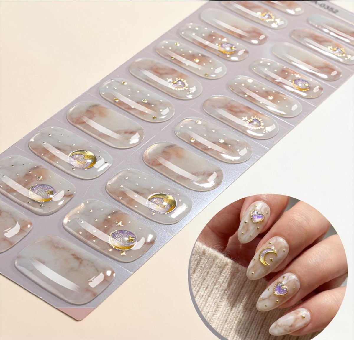 Golden Moon Dream- Nail Wraps No UV Gel