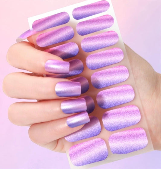 Lilac Stardust Shimmer -  Nail Polish Strips: Non-Toxic Nail Art