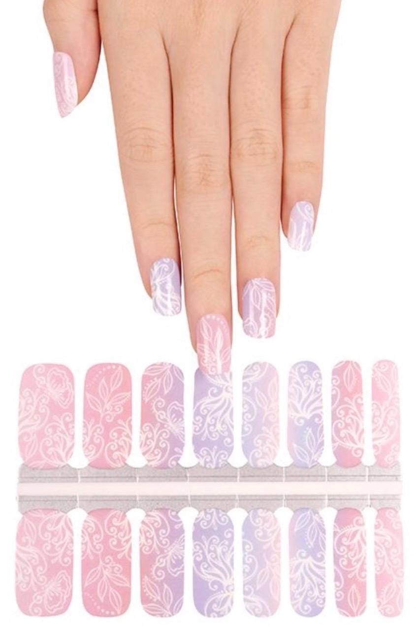 Pink Lavender Whisper - Nail Polish Strips: Non-Toxic Nail Wraps