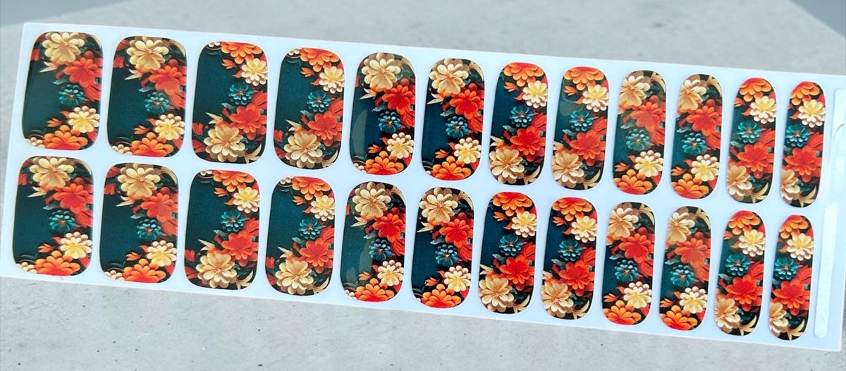 Harvest Elegance Nail Polish Strips:  Wider Nail Sizes, Easy Application, Non- Toxic