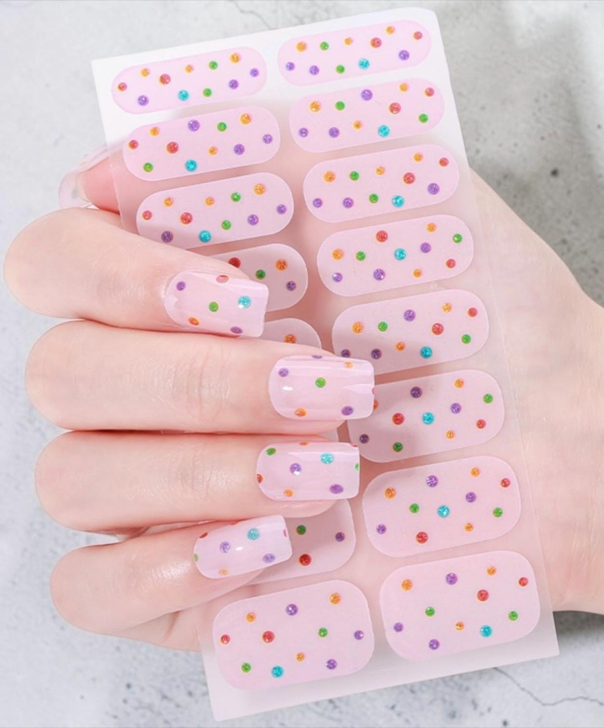 Color Pop Sprinkles - Nail Polish Wraps: Pink Nail Stickers