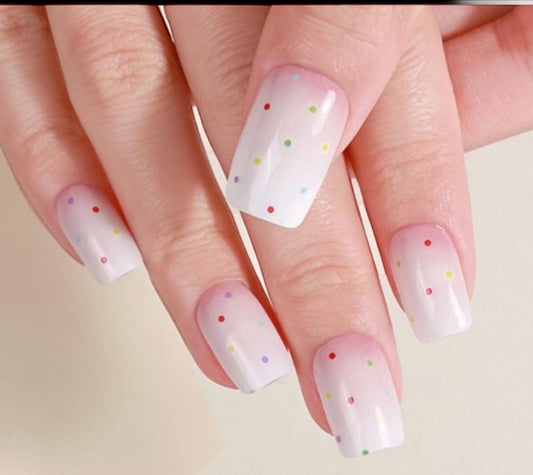 Confetti Sprinkle Fade -  Nail Polish Strips: Non-Toxic Nail Art