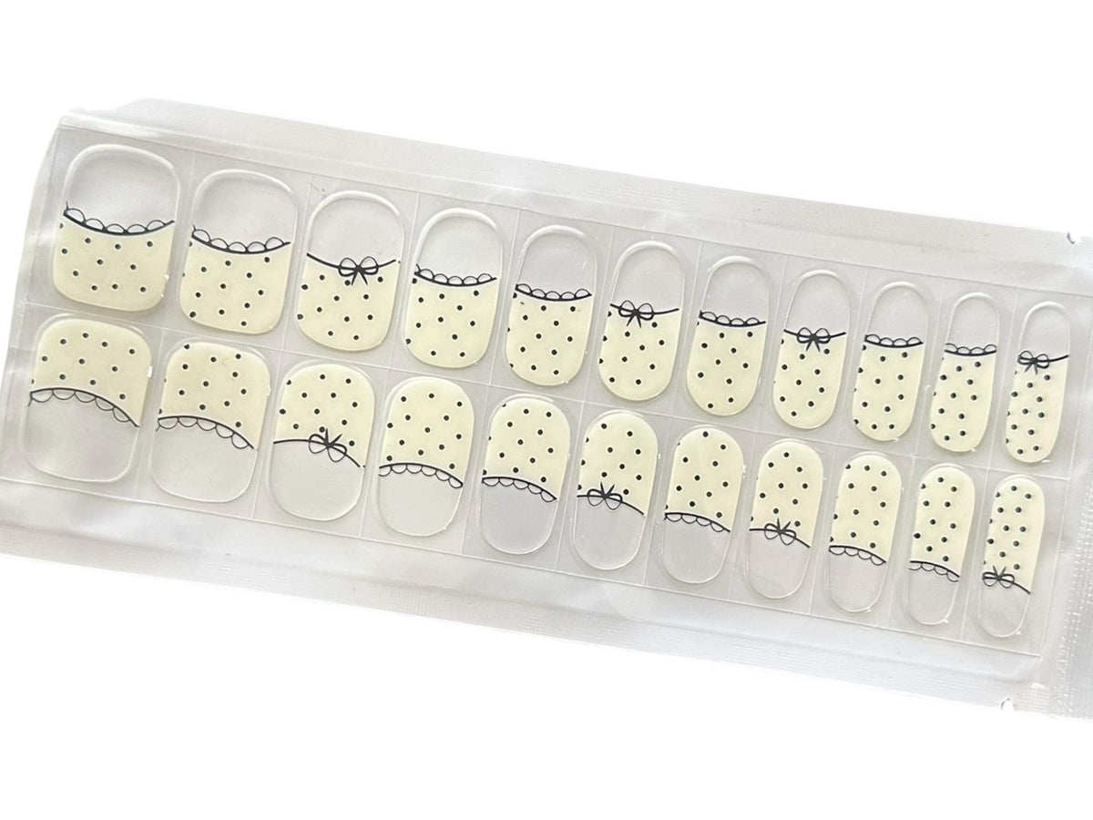 Darling Dots and Bows- Nail Wraps No UV Gel