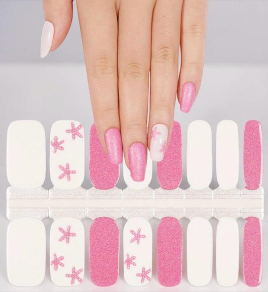 Pink Starfish Sparkle- Non-toxic Nail Polish Strips