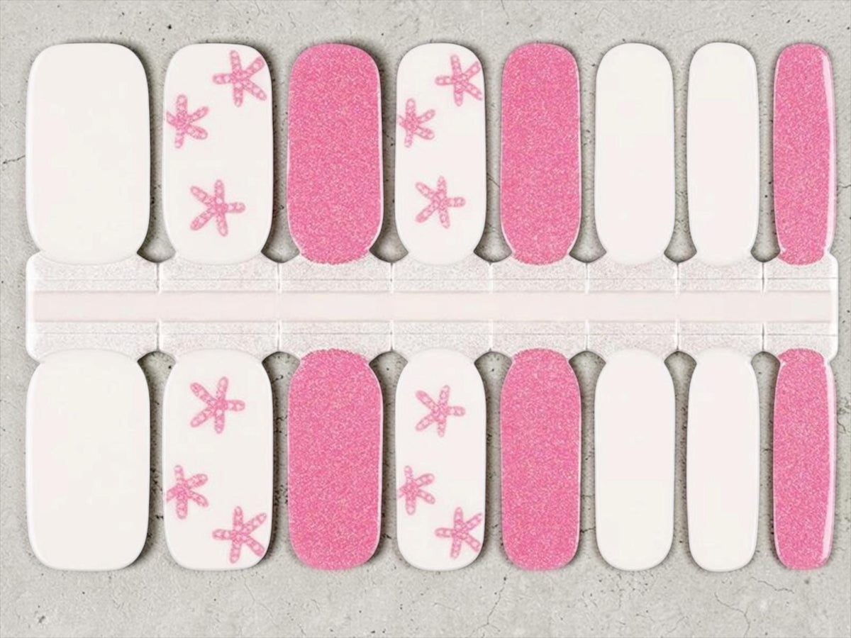 Pink Starfish Sparkle- Non-toxic Nail Polish Strips
