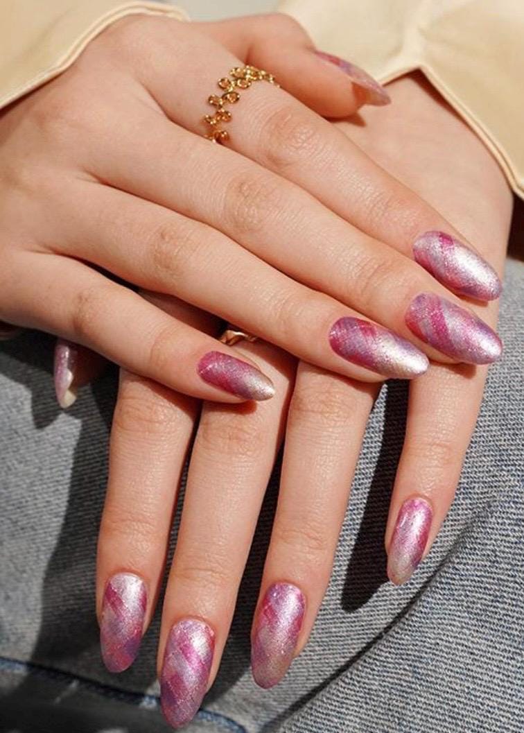 Pink Sugar Plaid - Non- toxic Nail Polish Strips