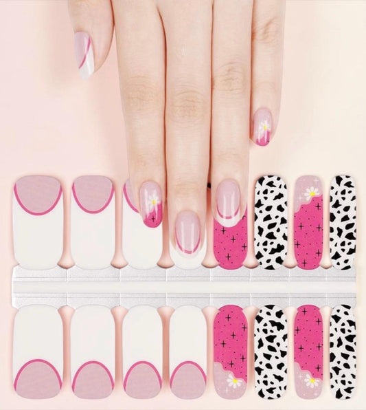 Daisy Cowgirl French Manicure Nail Polish Strips- Non-toxic