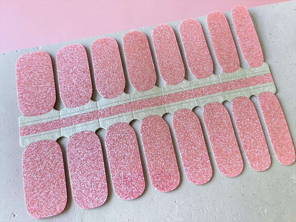 Pink Glitter Nail Polish Strips- Non-Toxic