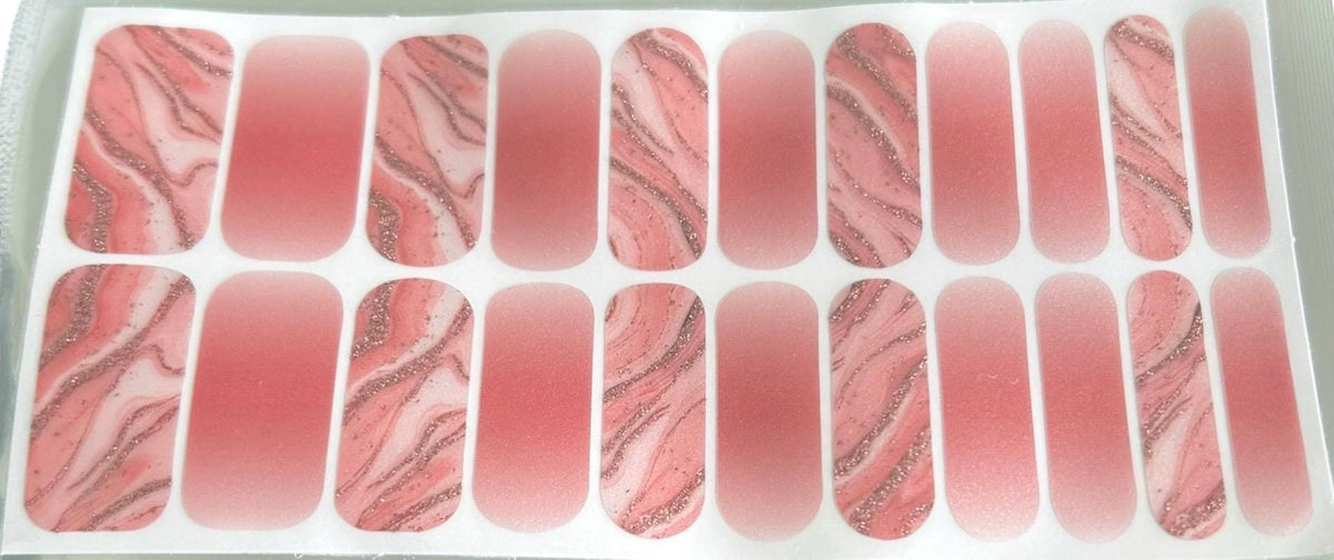 Berry Quartz Marble WIDE Nail Polish Strips - Non-Toxic, Wider Nails