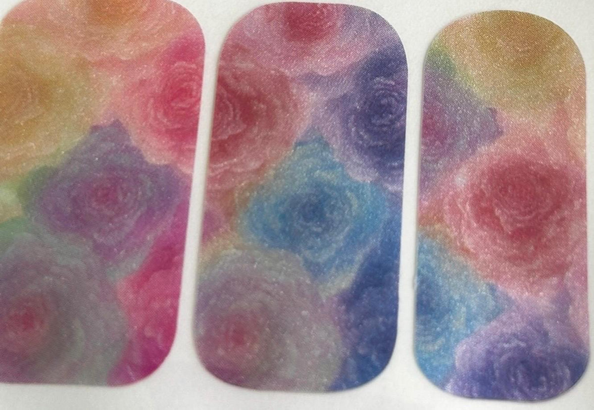 Stained Glass Roses WIDE Nail Polish Strips - Non-Toxic, Wider Nails