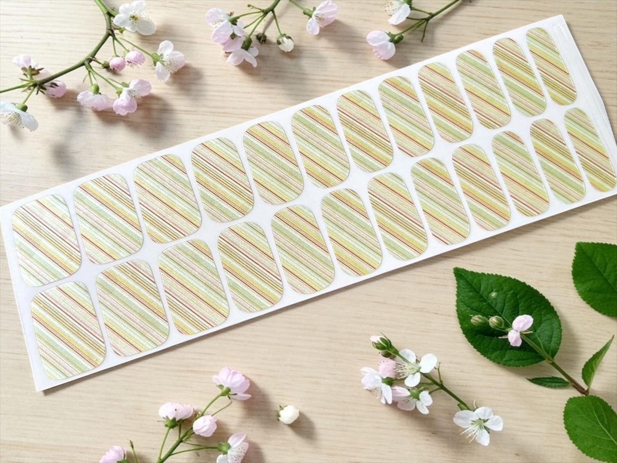 Diagonal Stripes - Nail Polish Strips, Wider Nail Sizes, Easy to Apply, Non-Toxic