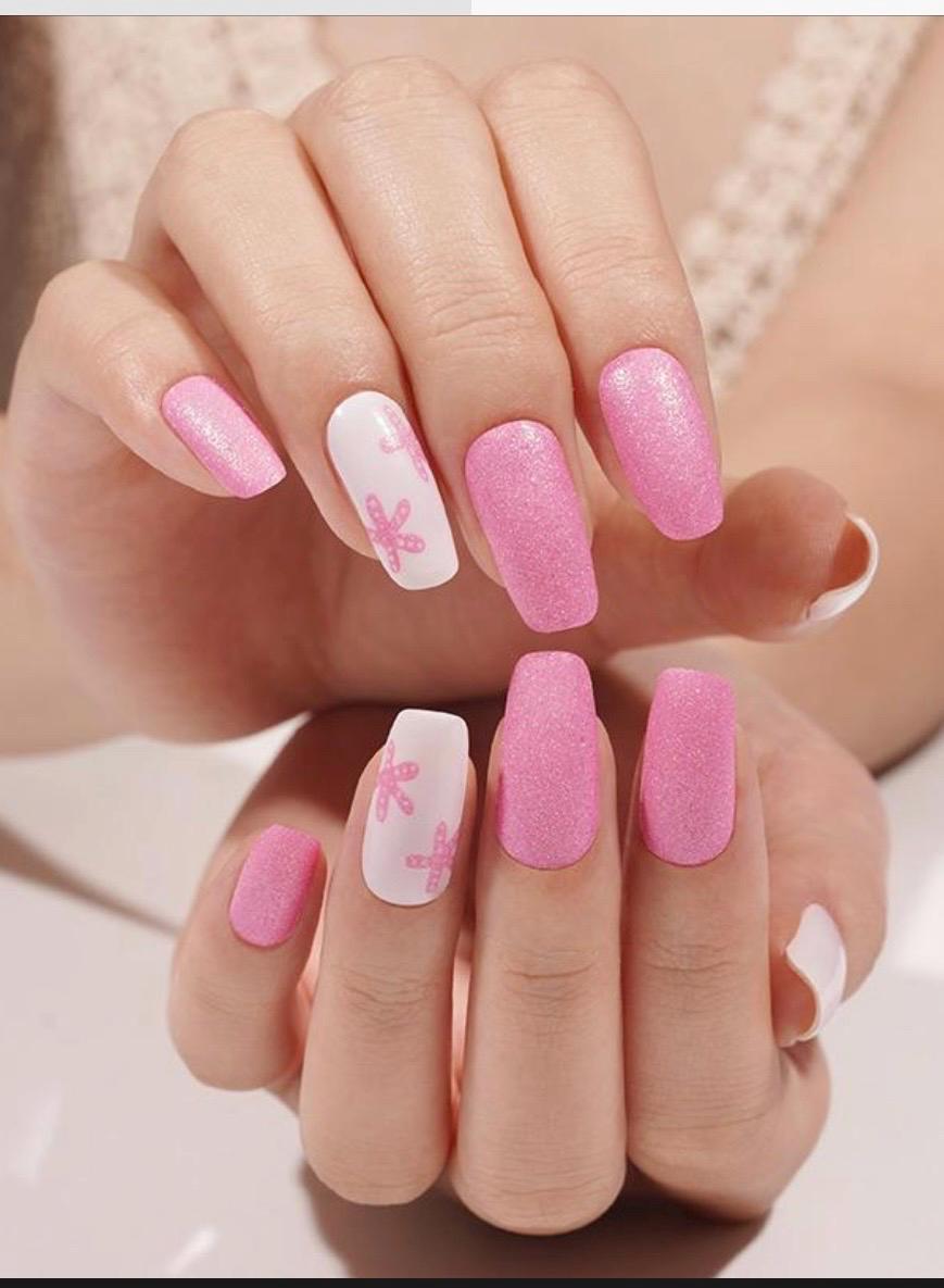 Pink Starfish Sparkle- Non-toxic Nail Polish Strips