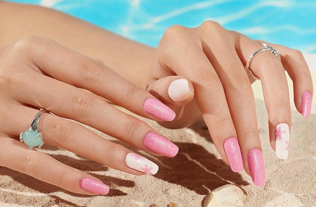 Pink Starfish Sparkle- Non-toxic Nail Polish Strips