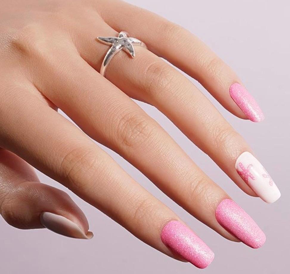 Pink Starfish Sparkle- Non-toxic Nail Polish Strips
