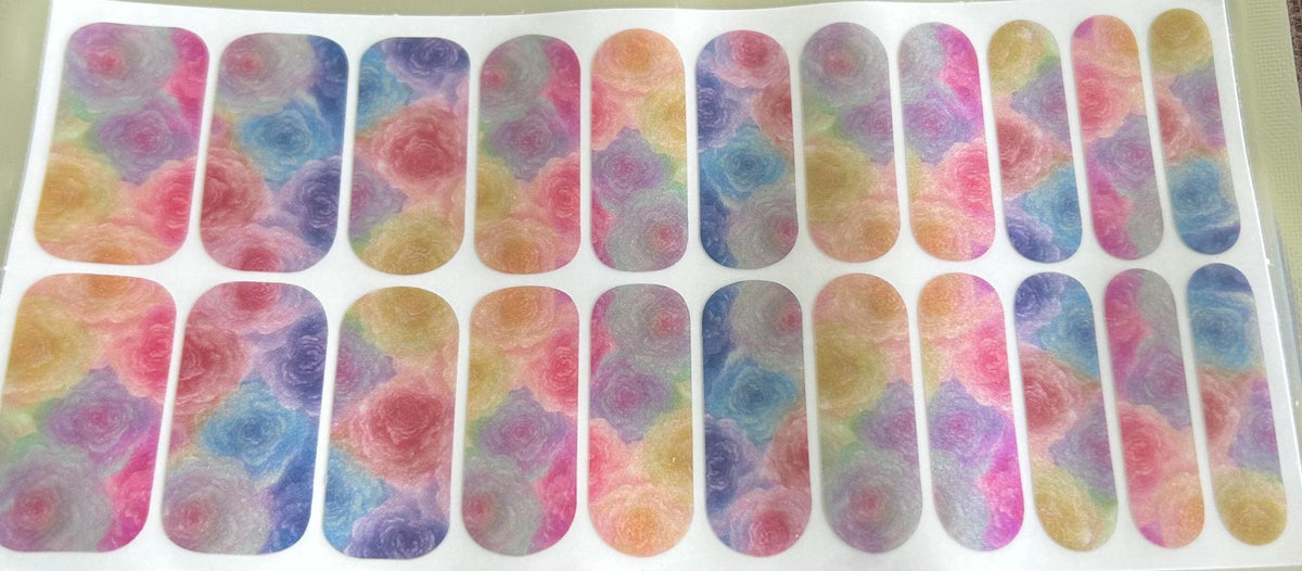 Stained Glass Roses WIDE Nail Polish Strips - Non-Toxic, Wider Nails