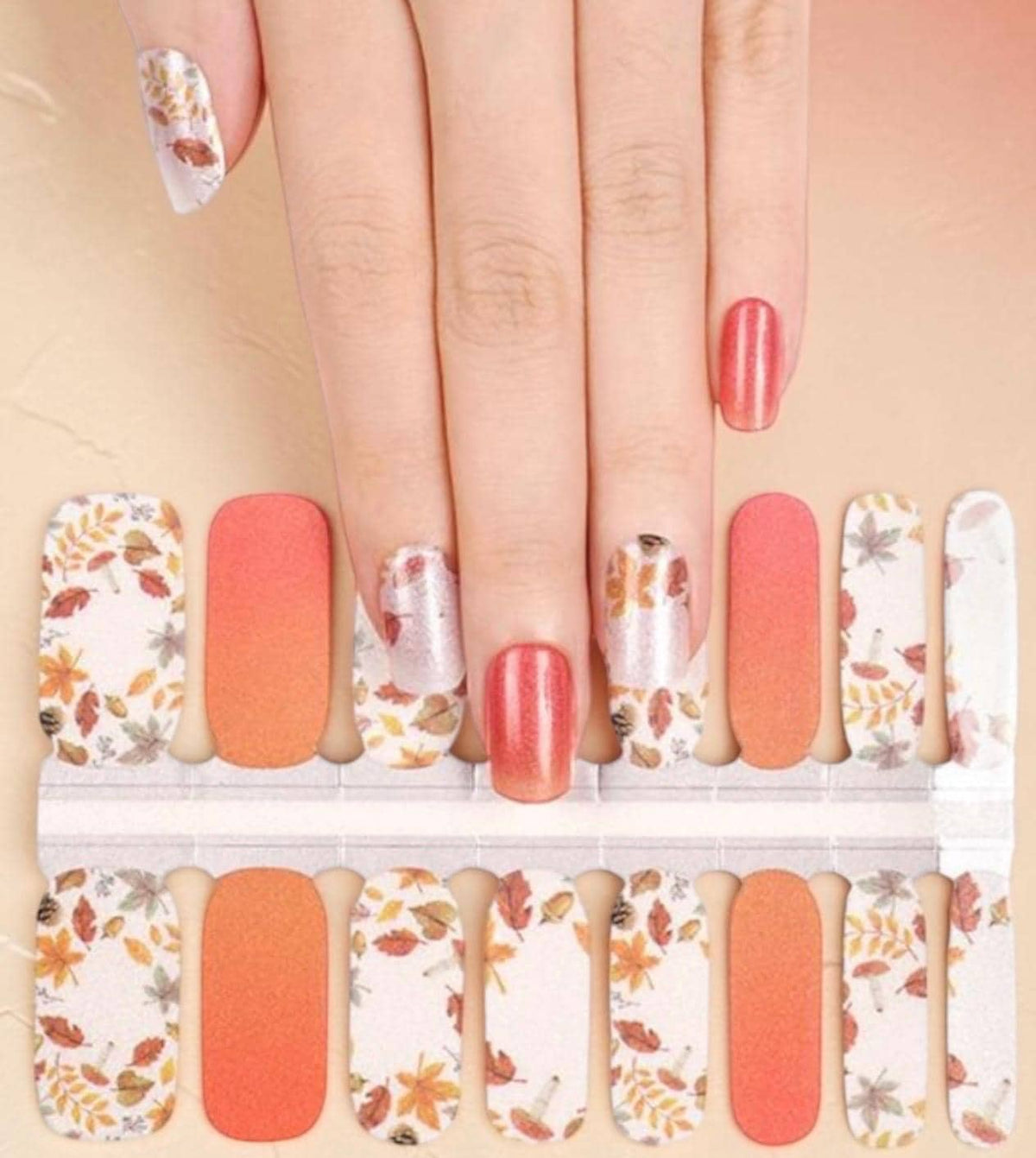Fall Shimmer Nail Polish Strips:  Nail Stickers