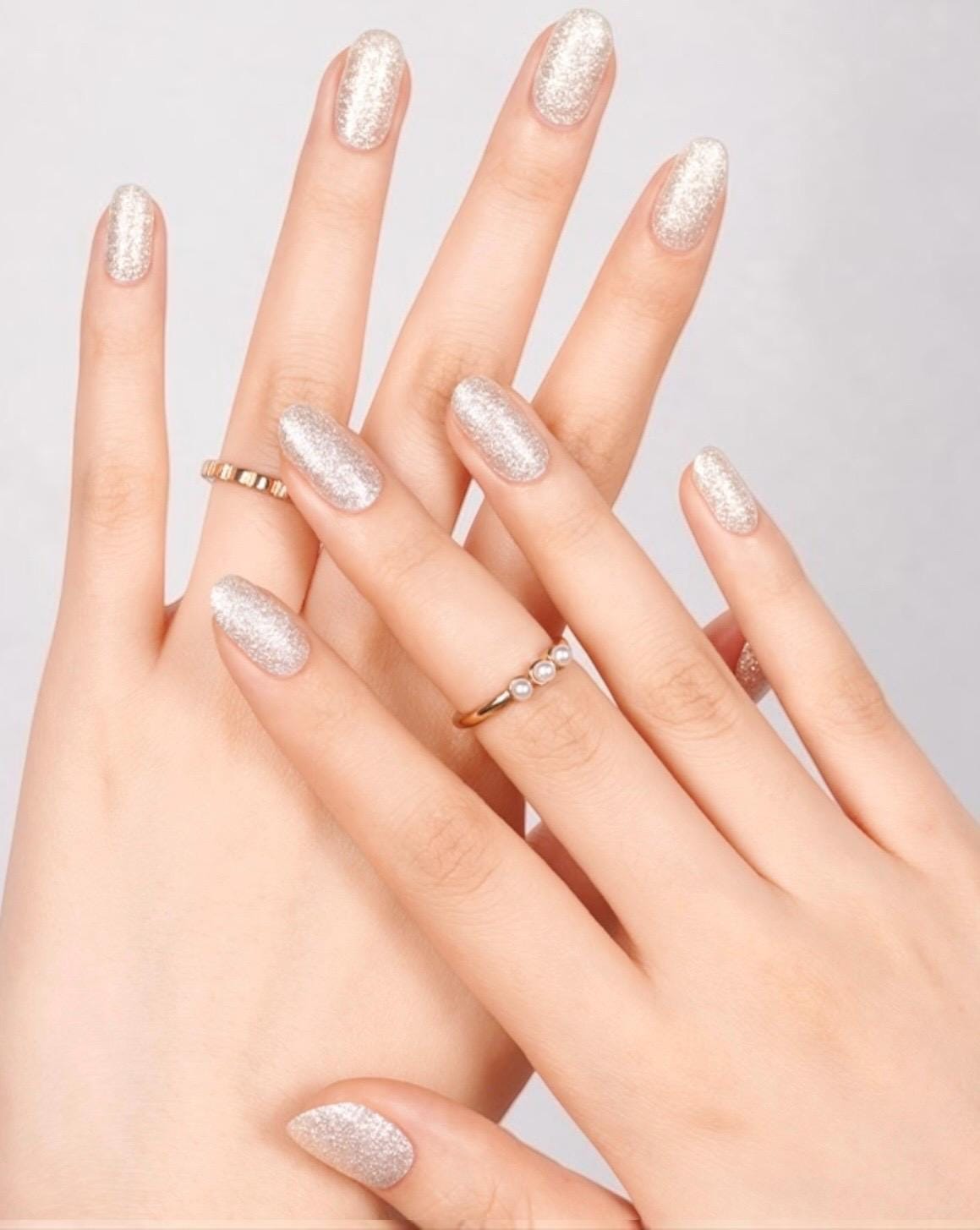 Diamond Veil Glitter WIDE Nail Polish Strips - Non-Toxic, Wider Nails