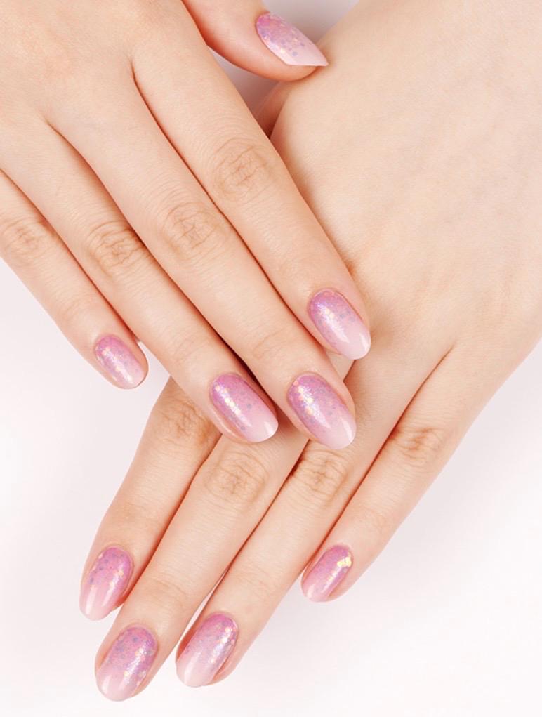 Pink Fade Glitter- WIDE Nail Polish Strips - Non-Toxic, Wider Nails