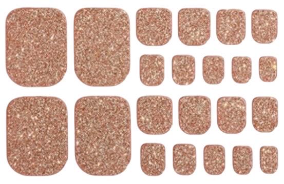 Copper Glitter - Toe Nail Polish Strips: Non-Toxic Nail Wraps