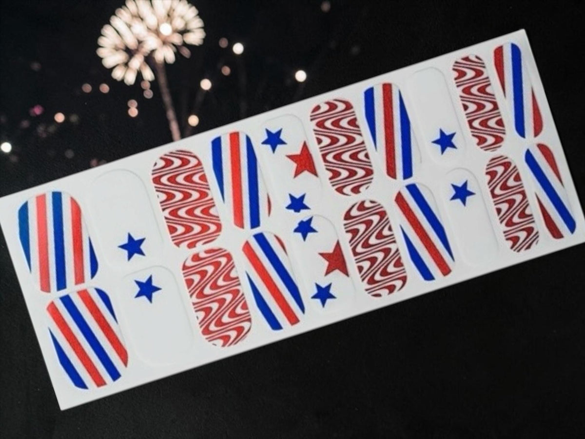 All American Vibes WIDE- Non-toxic Nail Polish Strips