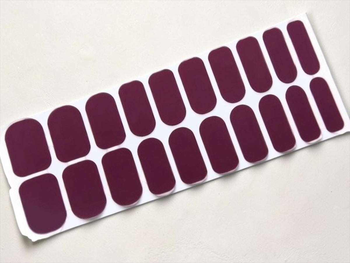 Burgundy Wine-  WIDE Nail Polish Strips - Non-Toxic