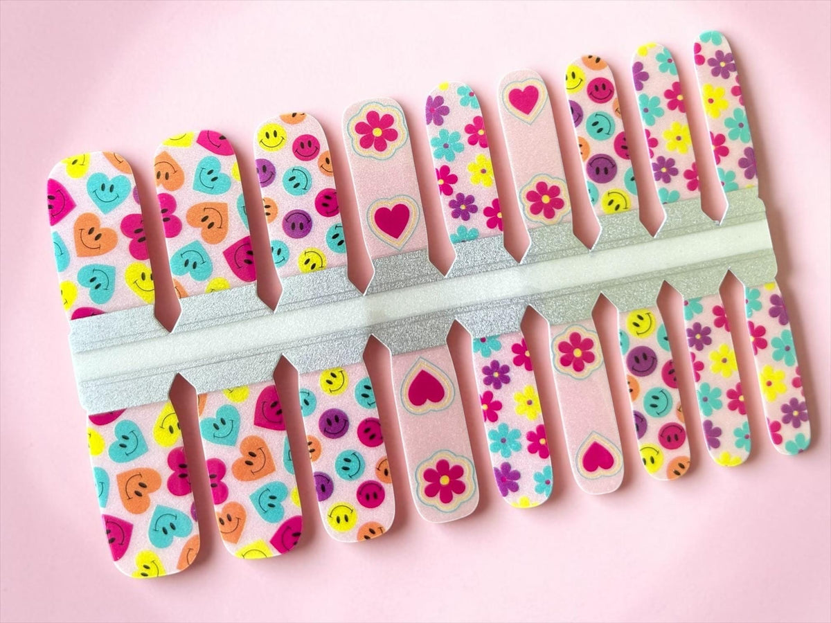 KIDS Nail Wraps No UV Gel- Good Vibes Only