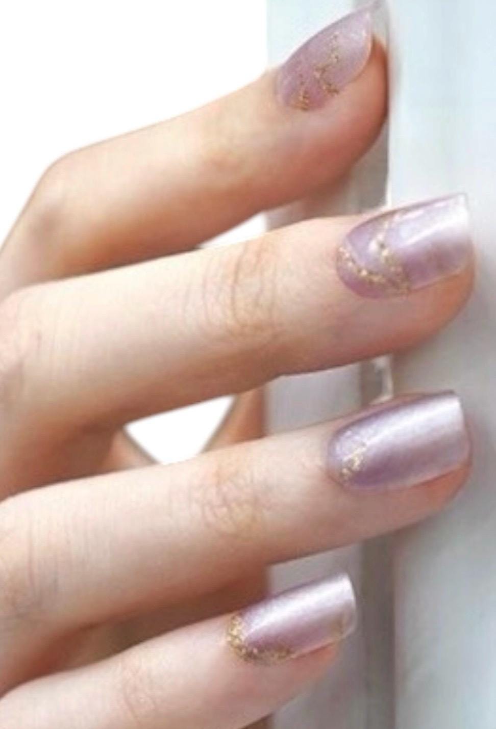 Dusty Rose Marble WIDE Nail Wraps Gold Glitter Vein
