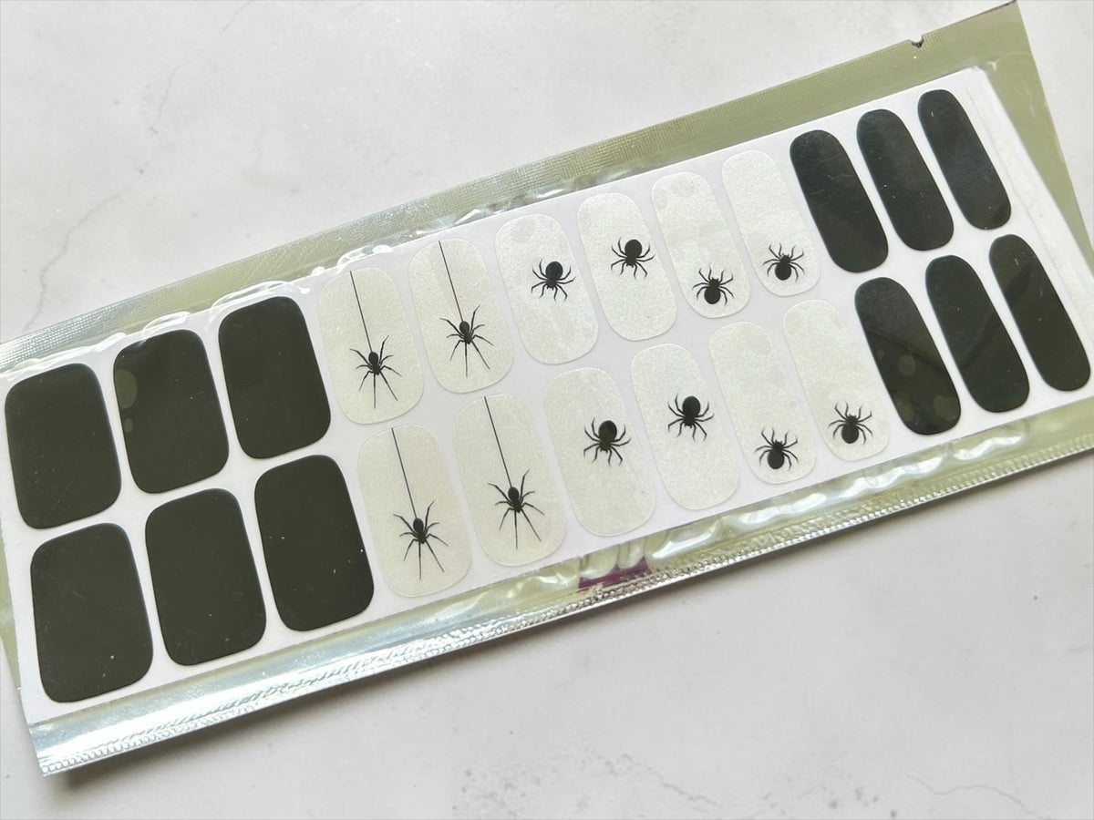 Itsy Bitsy Spider Nail Wraps:  Wider Nail Sizes, Easy to Apply, Non-Toxic Nail Art Stickers