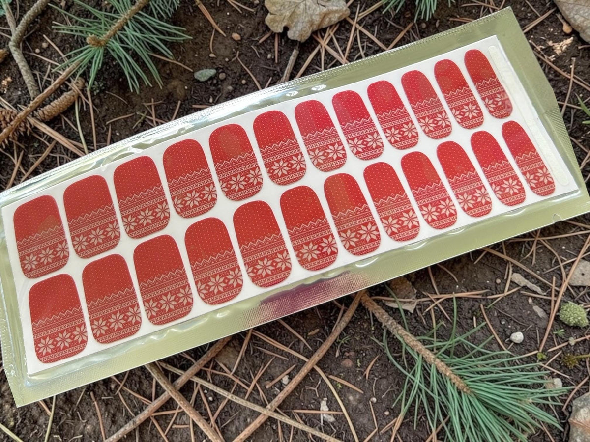Christmas Sweater Nail Polish Strips: Non-Toxic Easy Application Nail Art