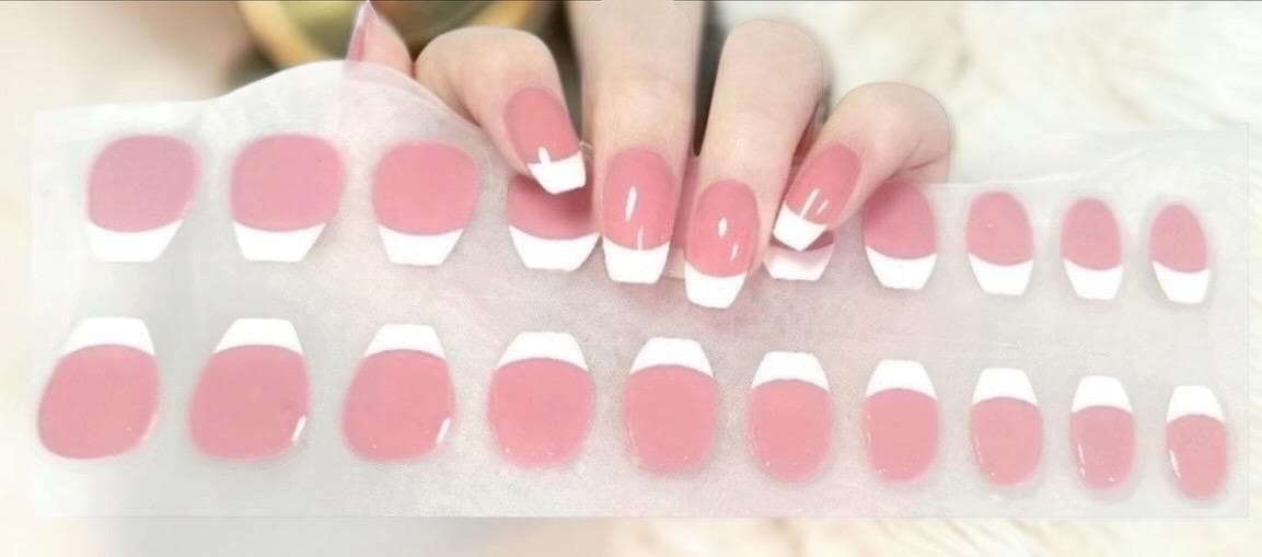 Blush French Manicure Semi-Cured Gel Nail Extensions – Start Short, Add Length!  Easy Apply UV Lamp Required, Sold Separately.