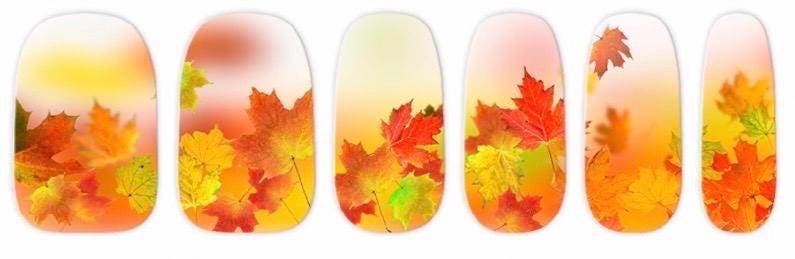 Autumn Gold Nail Polish Strips:  Wider Nail Sizes, Easy Application Nail Art
