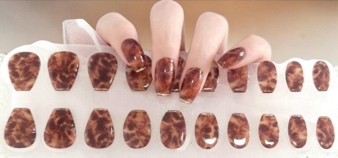 Tortoise Semi-Cured Nail Extensions- Start Short, Add Length!  Easy to Apply  UV lamp required!  Sold Separately
