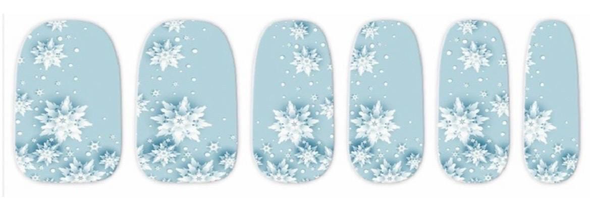 Snowfall Dreams Nail Polish Strips:  Wider Nail Sizes, Easy to Apply,  Non-Toxic Nail Art