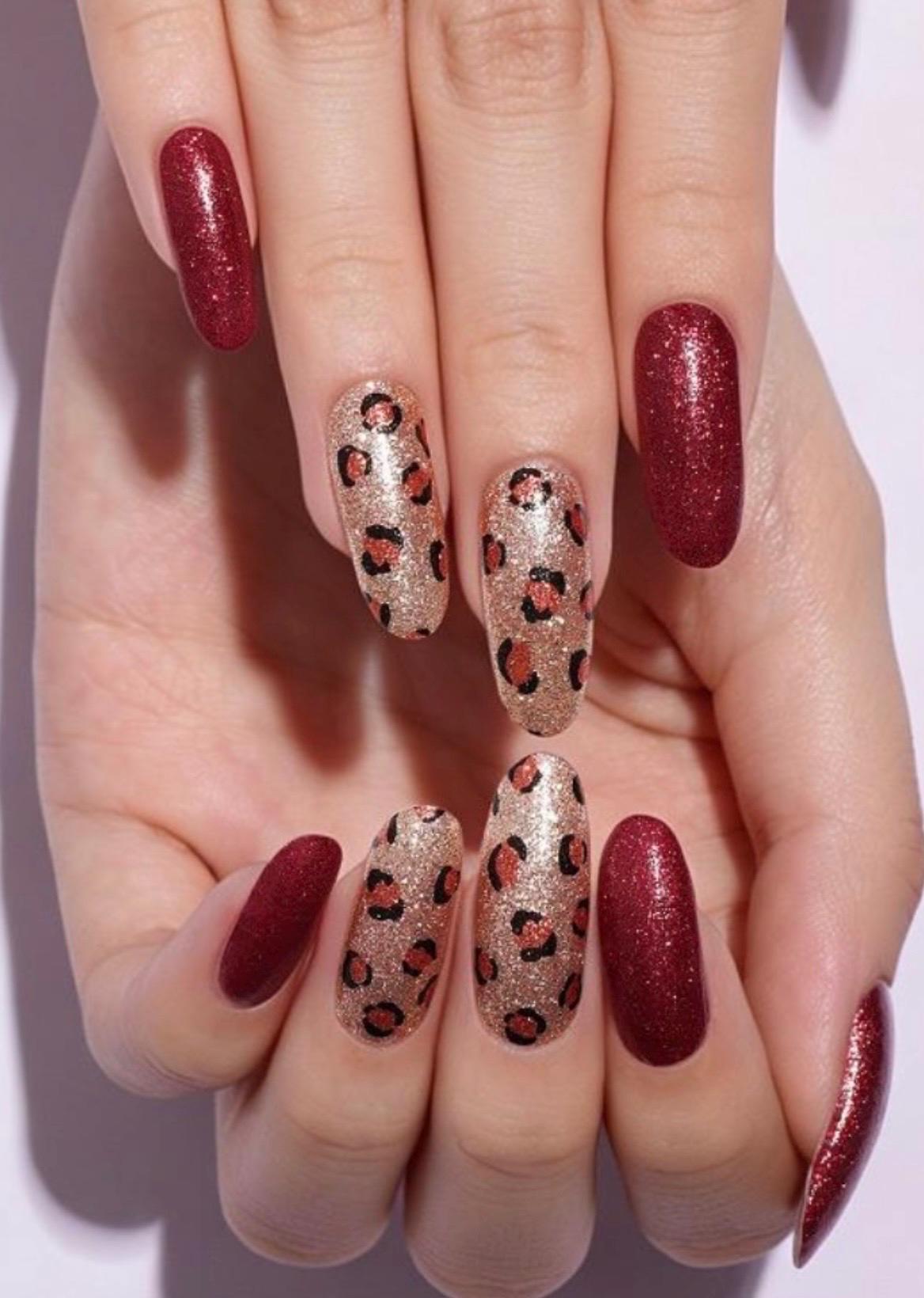 Ruby Roar Glitter Nail Polish Strips, Non-Toxic, easy to apply Nail Stickers