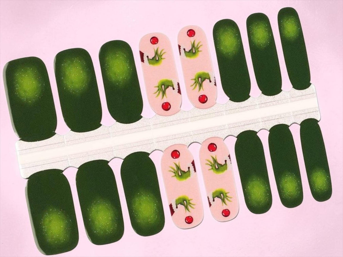 Mean and Merry Christmas Nail Polish Strips, Non-Toxic Holiday Nail Stickers
