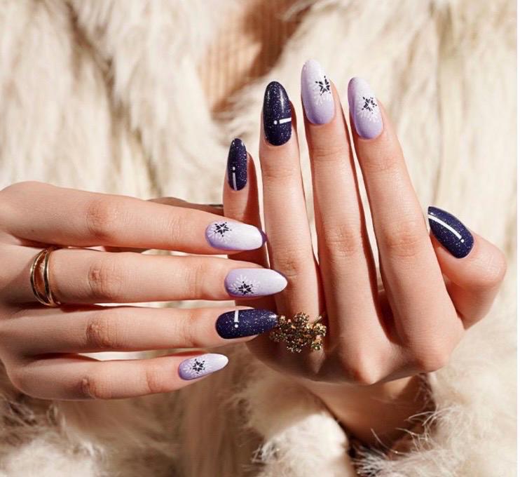 Midnight Frost Shimmer WIDE Nail Polish Strips - Wide Nails, Non-Toxic