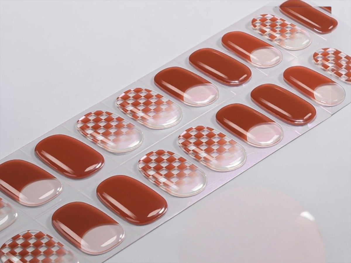 Checkered Spice Nail Wraps No UV Gel