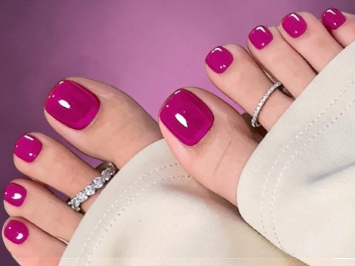 Fuchsia Fever - Toe Nail Polish Strips: Non-Toxic Nail Wraps