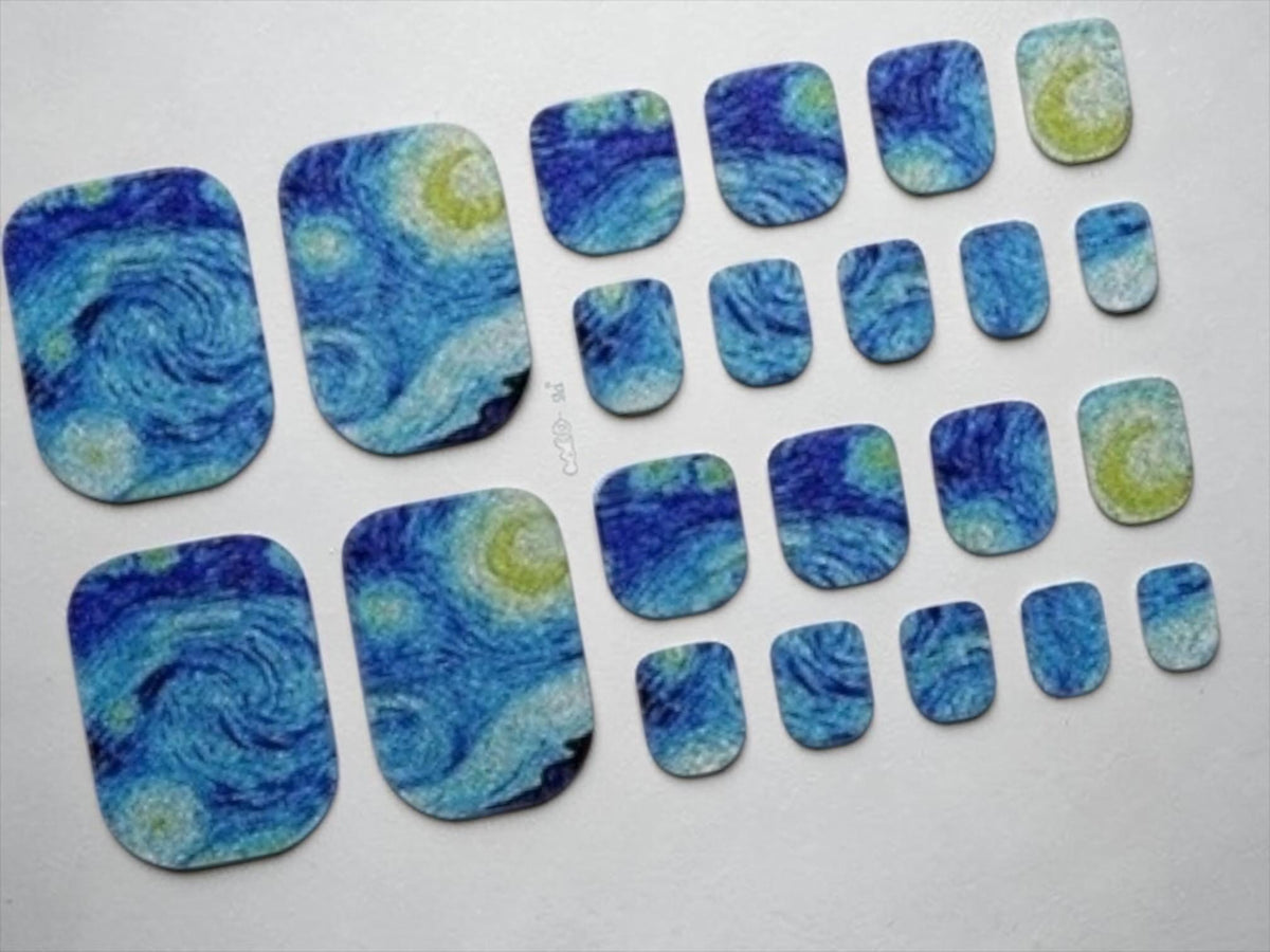 Celestial Swirl Toe Nail Polish Strips: Non-Toxic Nail Wraps